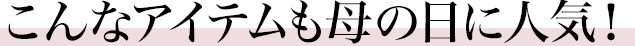 こんなアイテムも人気！