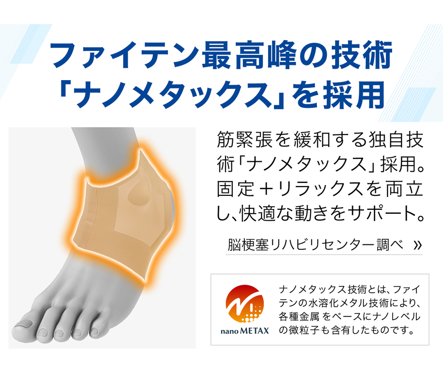 ファイテン最高票の技術「ナノメタックス」を採用