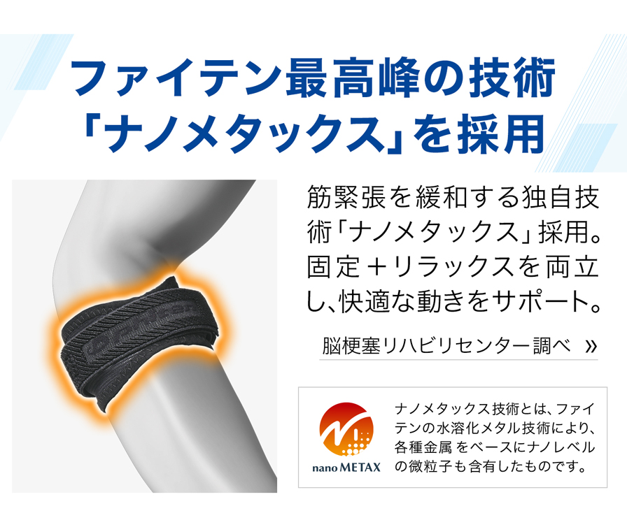 ファイテン最高票の技術「ナノメタックス」を採用