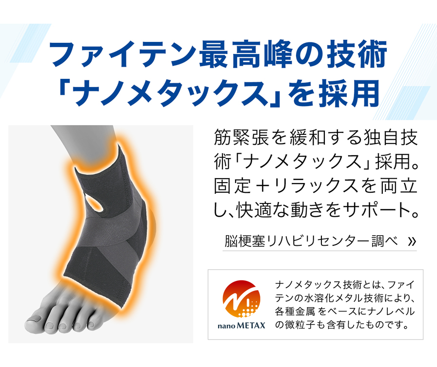 ファイテン最高票の技術「ナノメタックス」を採用