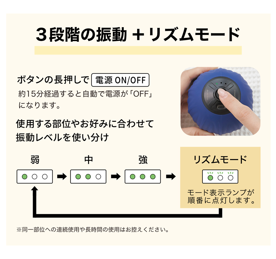 ３段階の振動＋リズムモード