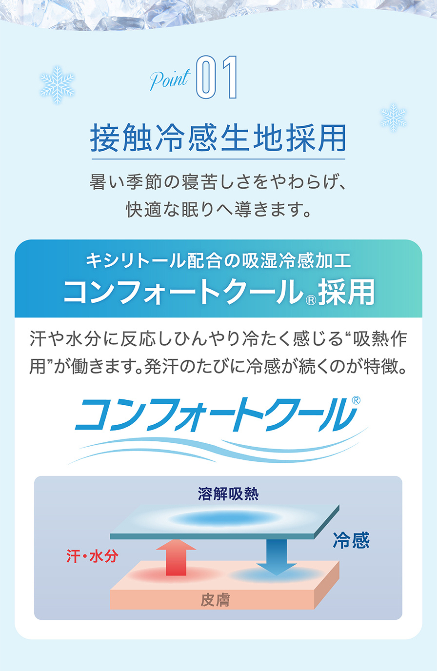 ポイント1 接触冷感生地採用