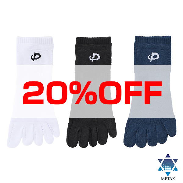 【20％OFF】スポーツソックス 5本指 アンクル(2足組)