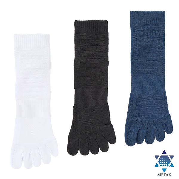 【20％OFF】スポーツソックス 5本指 セミロング(2足組)