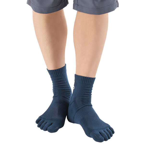 【20％OFF】スポーツソックス 5本指 セミロング(2足組)